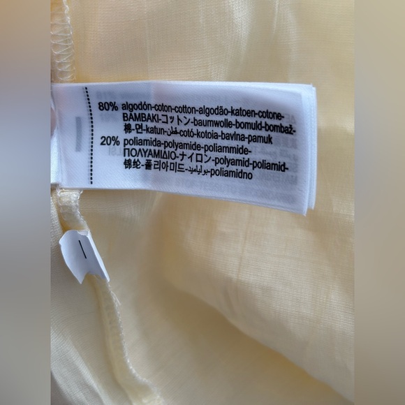 Zara ZW Collection embroidered pleated maxi dress butter yellow - Picture 16 of 16